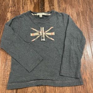 burberry kids long sleeve grey top unisex